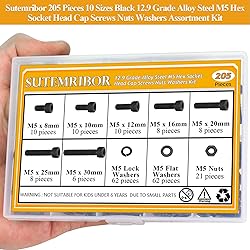 205 Pieces M5 Screws Nuts Washers Set