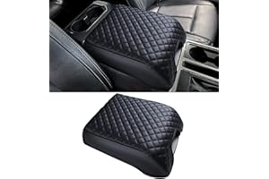 Sinvanho Center Console Cover Compatible with Ford 2015-2020 F150, 2017-2022 F250 F350 F450, 2018-2023 Expedition, Interior Accessories, PU Leather Armrest Box Cover, Anti-Scratch Cushion Protector