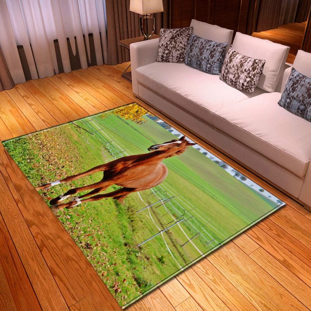 KFEKDT Art Living Room Carpet Home Decoration Bedroom Carpet Room Horse Print Floor Mat Dining Room Living Room Carpet No-5 120x200cm