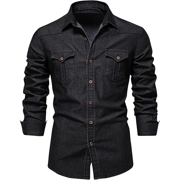 Men's Long Sleeve Shirt - Slim Fit Business Casual Button Down, Hawaiian Style, Comfortable Polyester Cotton Blend