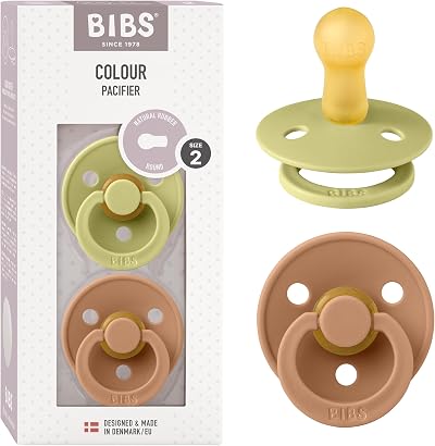 BIBS Colour Soother 2-Pack BPA Free Dummy Pacifier Size 2 Meadow/Earth