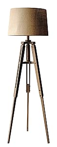 Creative Co-op Tripod Style Wood Floor Lamp with Drum Shade