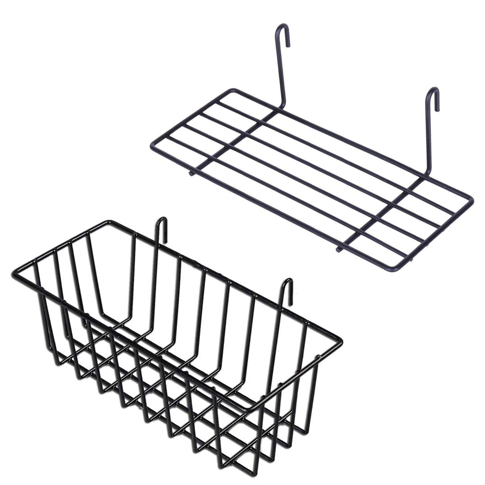 GBYAN Basket Straight Shelf for Gird Board Wall organizer Wall Grid Accessories for Home and Kitchen, 2Pack