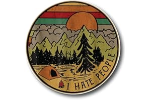 FHJ 2 Pack Love Camping I Hate People Funny Camping Sticker Vinyl Decal Wall Laptop Window Car Bumper Sticker 4 in |PS105|