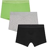 Organic Basics Men's Core 3" Organic Cotton Boxer Trunk Underwear 3-Pack, Artichoke/Grey Melange/Black, X-Large