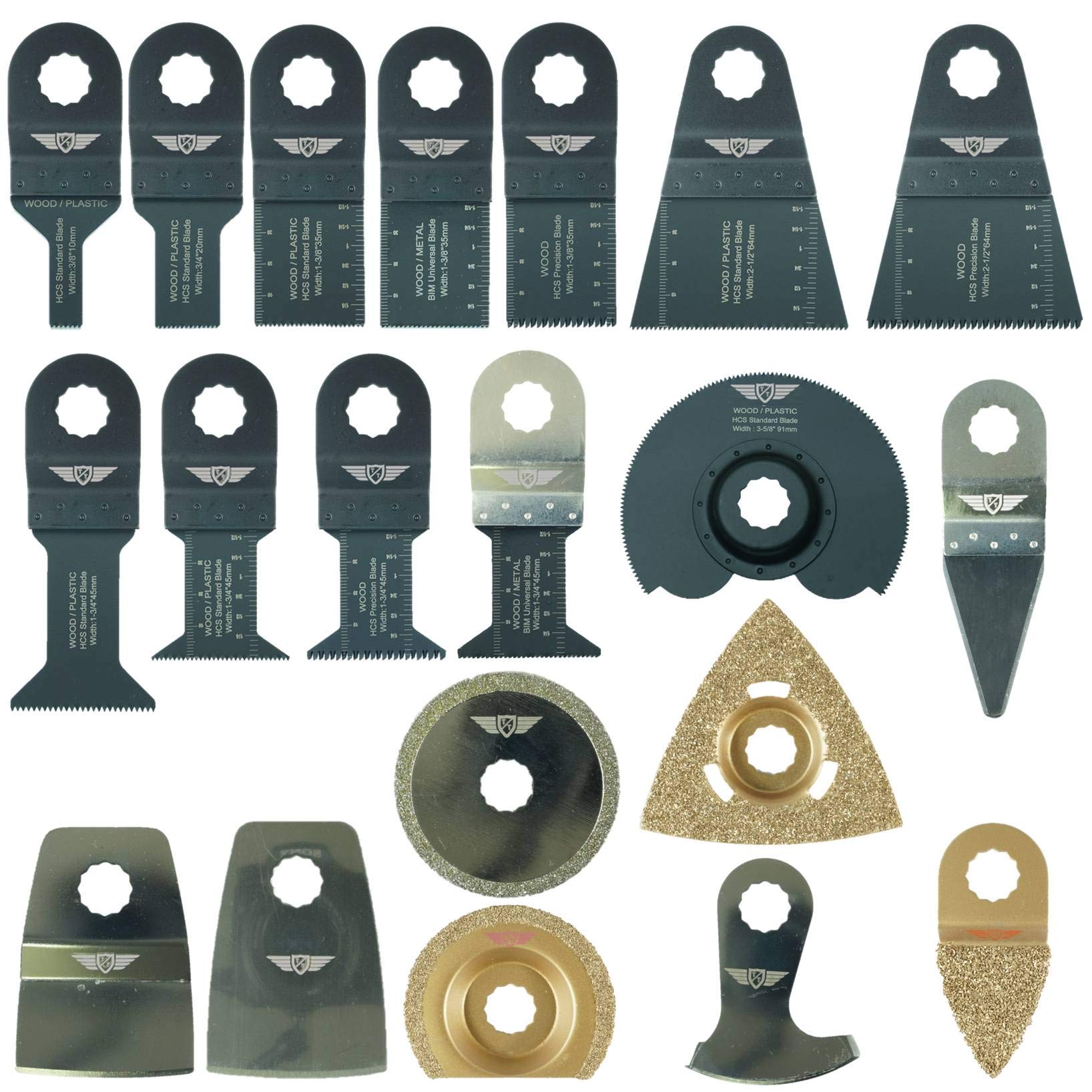 20 x TopsTools WXK20 Mix Blades Compatible with Worx Sonicrafter, Worx 250W, Erbauer Multitool Multi Tool Accessories