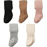 Meeshine Baby Girls Footed Tights Cable Knit Toddler Leggings Kids Stockings Pantyhose Pants 2-8T