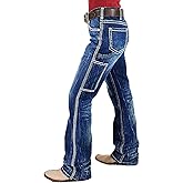 Flamingals Women's Mid Waist Bootcut Jeans Stretchy Trendy Stitch Detail Flare Jeans