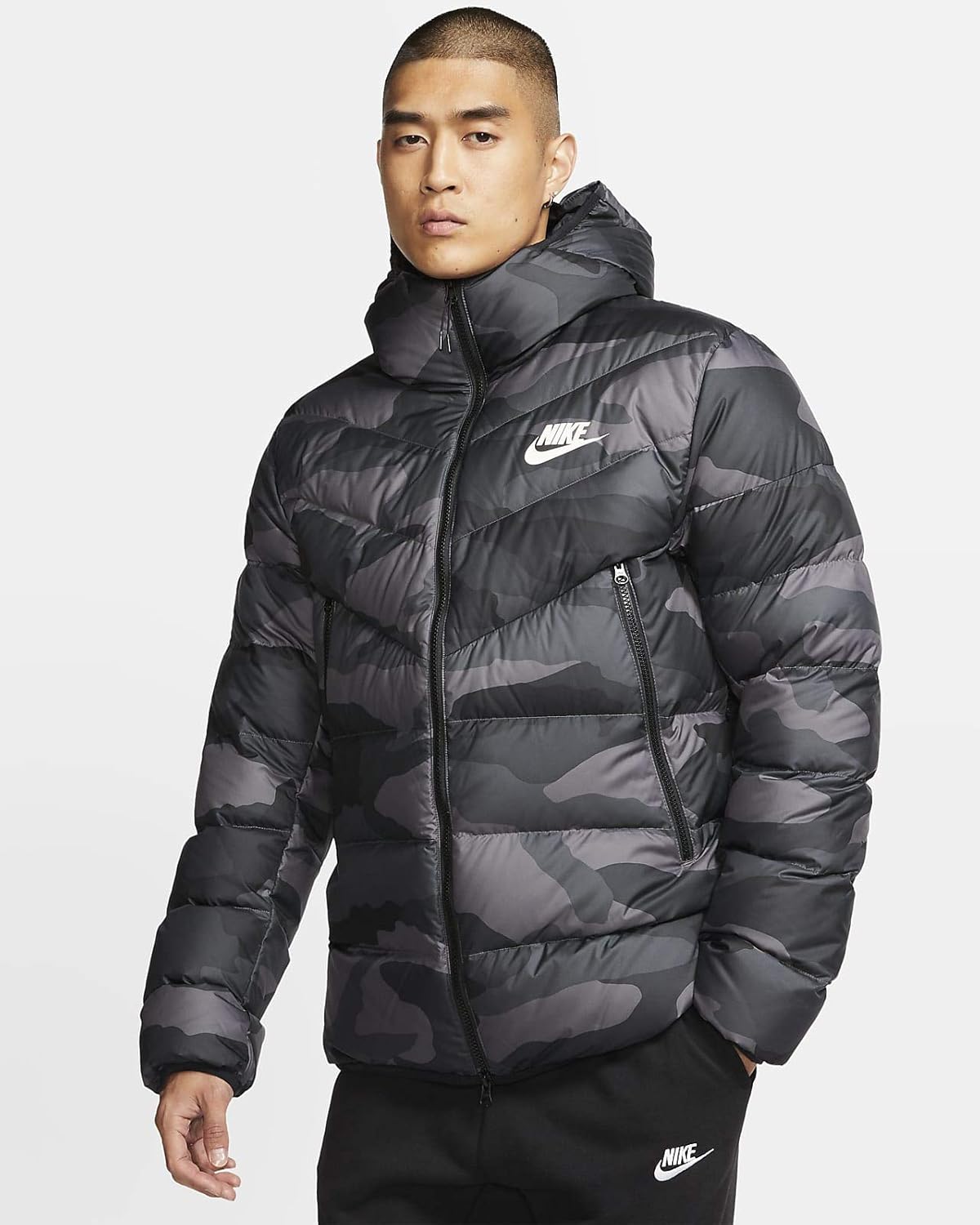 nike men's sportswear windrunner down fill hooded jacket