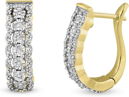 Femme Luxe 0.35 cttw Diamond Hoop Earrings for Women, 14K Jewelry Forever