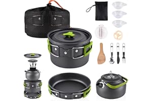 aiGear Camping Cooking Set Cookware Mess Kit with Storage Bag Pot Pan Sets Camping Accessories for Outdoor Camping Hiking Pic