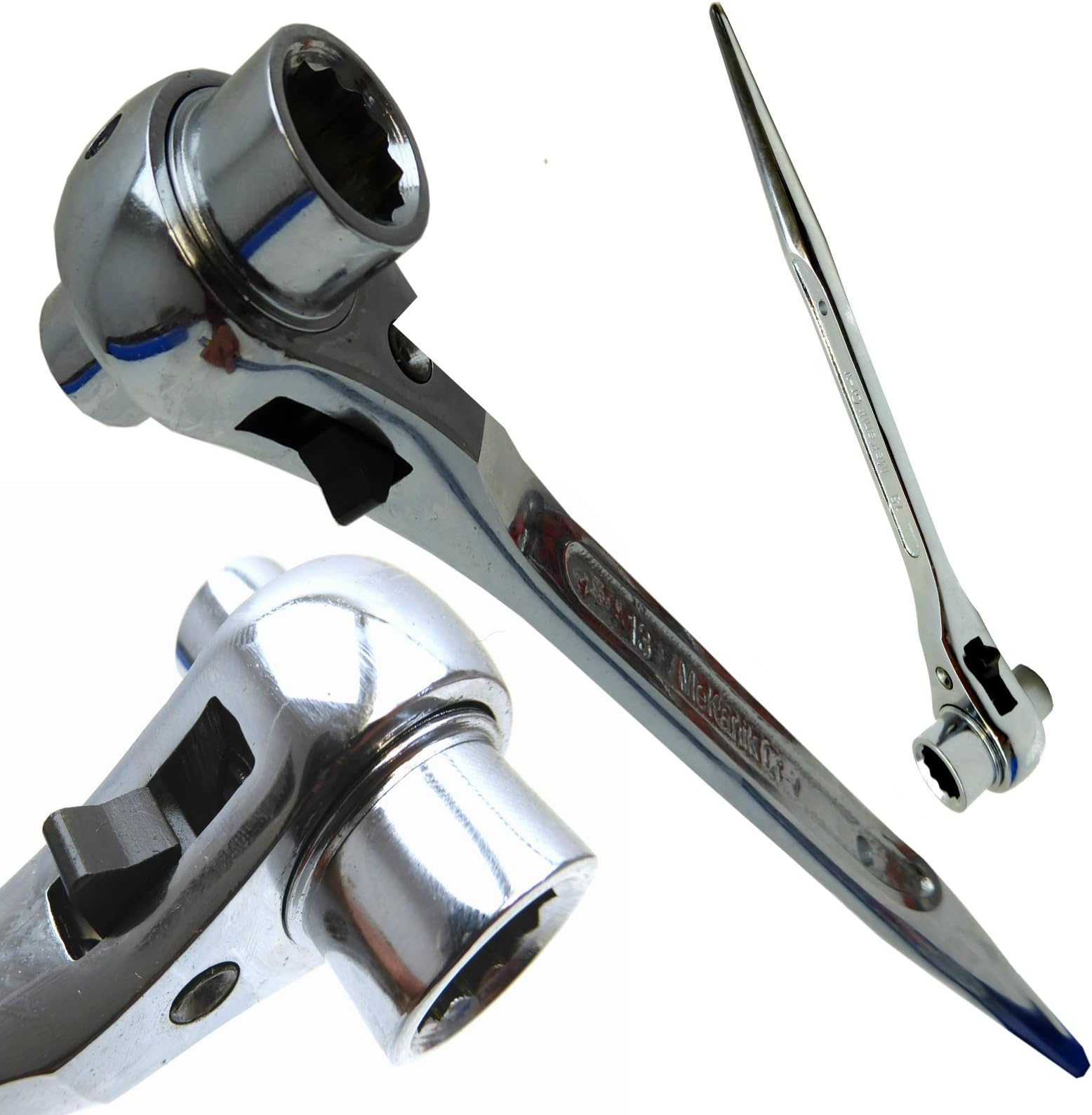 Scaffold Spanner/Ratchet Podger Spanner/Steel Erect Spanner 17mm x 19mm Black Nickel