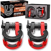 AUTOBOTS Tigertooth D Ring Shackles 45,000lb Break Strength, 3/4”Shackle D Rings Heavy Duty with 7/8 Pin for Tow Strap Winch Offroad Vehicle Recovery Accessories Red
