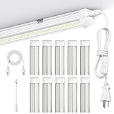 Super Bright 100w 8ft Led Shop Lights 10-Pack| 5000K 15000lm Linkable 8' Led Ceiling Garage Lighting Light Fixtures For Upgrades Garage Shop Workshop Warehouse Barn Lighting| Fluorescent Replacement