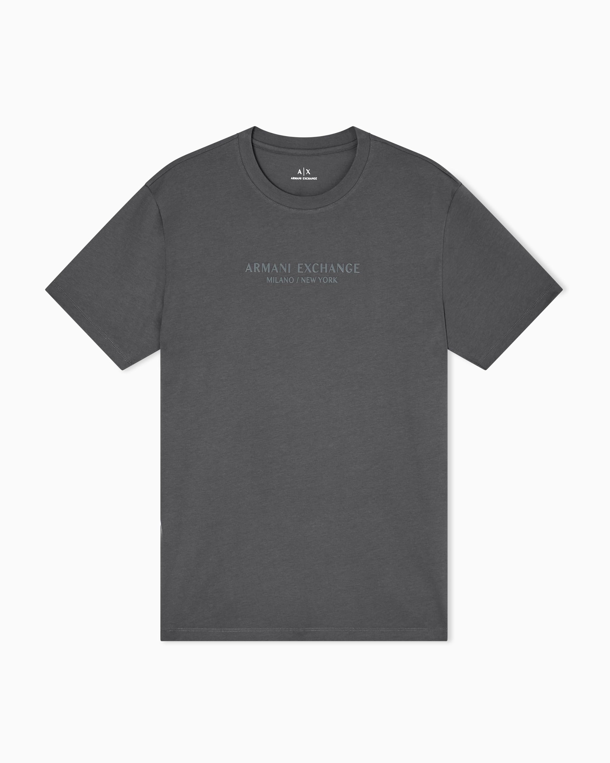 Armani Exchange Men’s Center Logo Milano/New York Logo Tee, Sage, X-Small