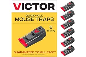 Victor M123SSR Quick-Kill Easy Set Mouse Trap, 6 Reusable Victor Mouse Traps