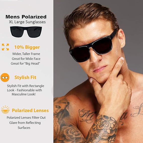 mens sunglasses wide head