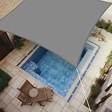 IOAOI Sun Shade Sail 3m x 3m Rectangle Waterproof UV Block 95% Grey view 6