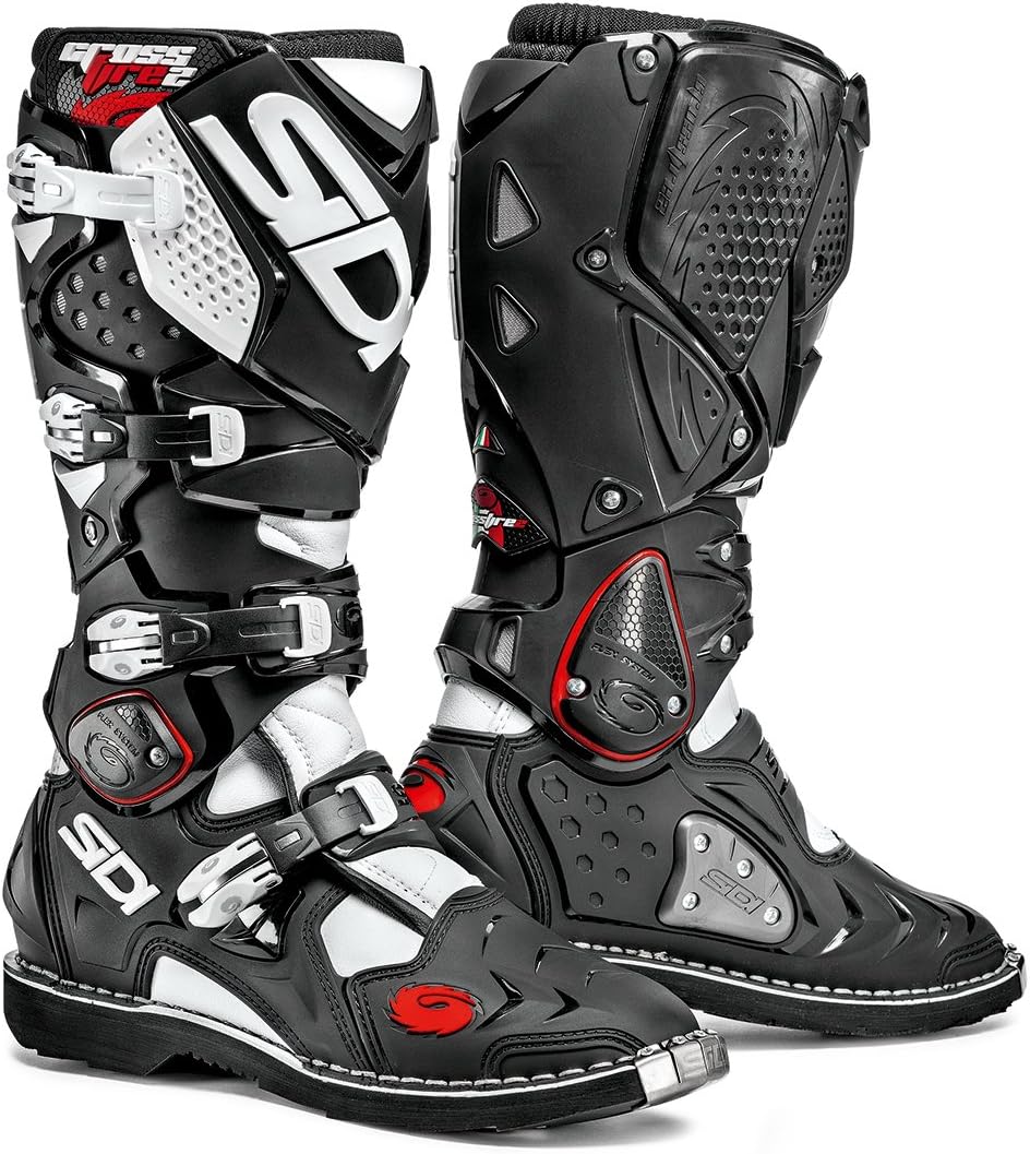Sidi Crossfire 2 Motorcycle Boot, Black/White, Size 40