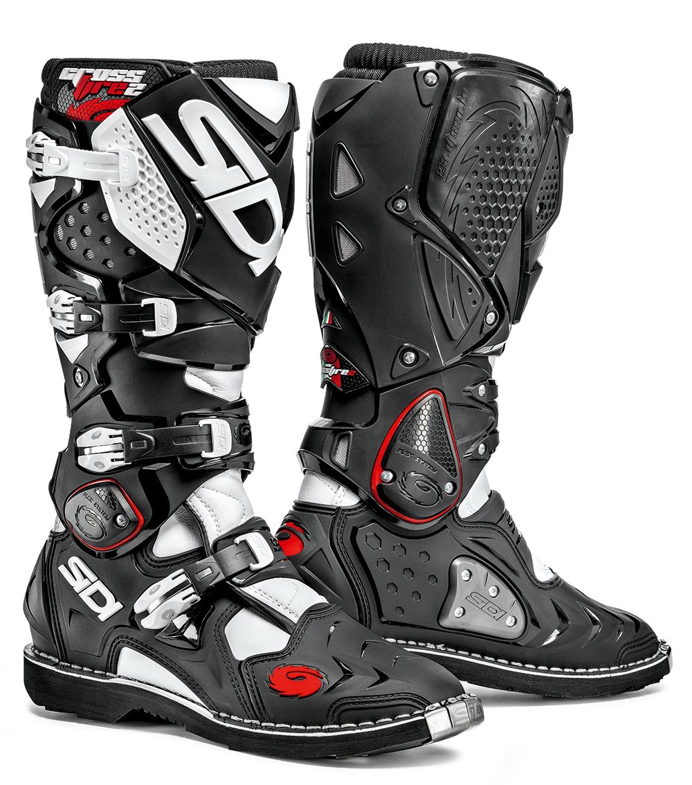 Sidi Crossfire 2 Motorcycle Boot, Black/White, Size 40