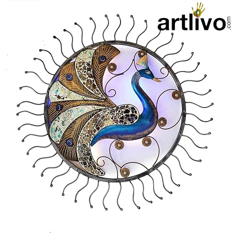 Buy Artlivo Popart Multicolor Metal Peacock Wall Panel Wall