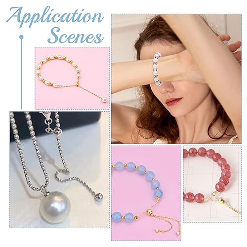 PH PandaHall 60pcs 8mm Stopper Beads Adjustable Slider Beads Brass