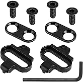 Black Bike Cleats Clips Replacement, Cycling Cleats for Indoor Cycling Spinning Biking Compatible with Shimano MTB SPD SM-SH51 and Look X-Track Pedals Parts
