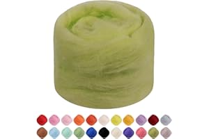 JeogYong Needle Felting Wool, 1.76oz Wool Roving Chunky Wool Yarn, Olive Green Wool Roving Yarn for Needle Felting, Wet Felting, Felting Projects, DIY Crafts