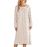 Bloggerlove Nightgowns for Women Soft 100% Cotton House Dress Short/Long Sleeve Night Gowns Comfy Sleepwear S-3XL