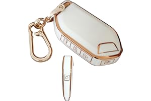 AIOEUOIA TPU for Kia Key Cover with Keychain Keyless Entry Remote Control Key Fit for Kia Telluride 2023/2024 Smart Key Fob Shell (White)