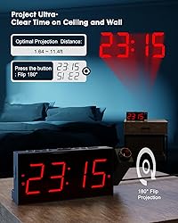 OnLyee Projection Alarm Clock for Bedroom,LED