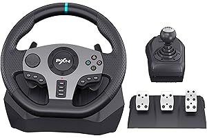 PXN V9 Racing Wheel with Pedals and Shifter 270/900 Degree Gaming steering Wheel for PC,PS4,PS3,Xbox One, Xbox Series X/S,N-Switch (NOT Support Mac/PS5)