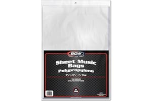 BCW Sheet Music Bags | Archival Quality, Acid-Free, Crystal Clear Polypropylene Bags with 1½ Inch Flap | Protect and Store Collectible Sheet Music and Songbooks | 9 3/8" x 12 1/4