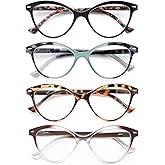 OLOMEE Reading Glasses for Women Cat Eye Ladies Readers +0.50 Cute Cateye Women's Cheaters Glasses 4 Pack Lightweight Comfortable Fit