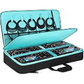 AUROTIER DJ Controller Bag for DDJ FLX10/DDJ REV5/DDJ GRV6/DDJ FLX6/DDJ 1000/DDJ 800, Padded DJ Backpack with Multi-pocket for 17 Inch Laptop, DJ Carrying Mixer Case for DJ Equipment, Black