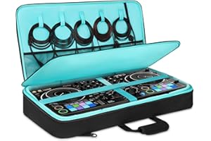 DJ Controller Bag for DDJ FLX10/DDJ REV5/DDJ GRV6/Numark NS4FX/DDJ FLX6/DDJ 1000/DDJ 800, Padded DJ Backpack with Multi-pocke