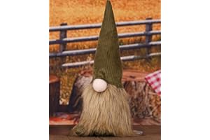 STRYAO Fall Gnome Decorations, Handmade Fall Gnomes Plush Tiered Tray Decorations, Farmhouse Fall Gnomes for Home Kitchen Party Decor Autumn Thanksgiving - Green