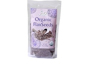Jiva Organics Organic Flax Seeds Whole Raw 7 ounce bag - 100% Natural & Non-GMO