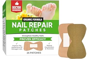 HENITAR 35Pcs Nail Repair Patches, Toenail Repair Treatment, Restore and Renew Damaged, Broken, Cracked & Discolored Nails