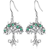 Tree of Life Earrings 925 Sterling Silver Tree of Life Infinity DNA Earrings Dangle Drop Earrings Jewelry Birthday Gifts for Women Mom Grandma