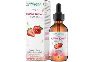 Glyxcodian Kava Root Extract Liquid Drops: Herbal Kava Kava Complex with Organic Chamomile & Lavender Supports Sleep, Calm & Stress Relief Fast Absorbing Non-GMO 2 Fl Oz