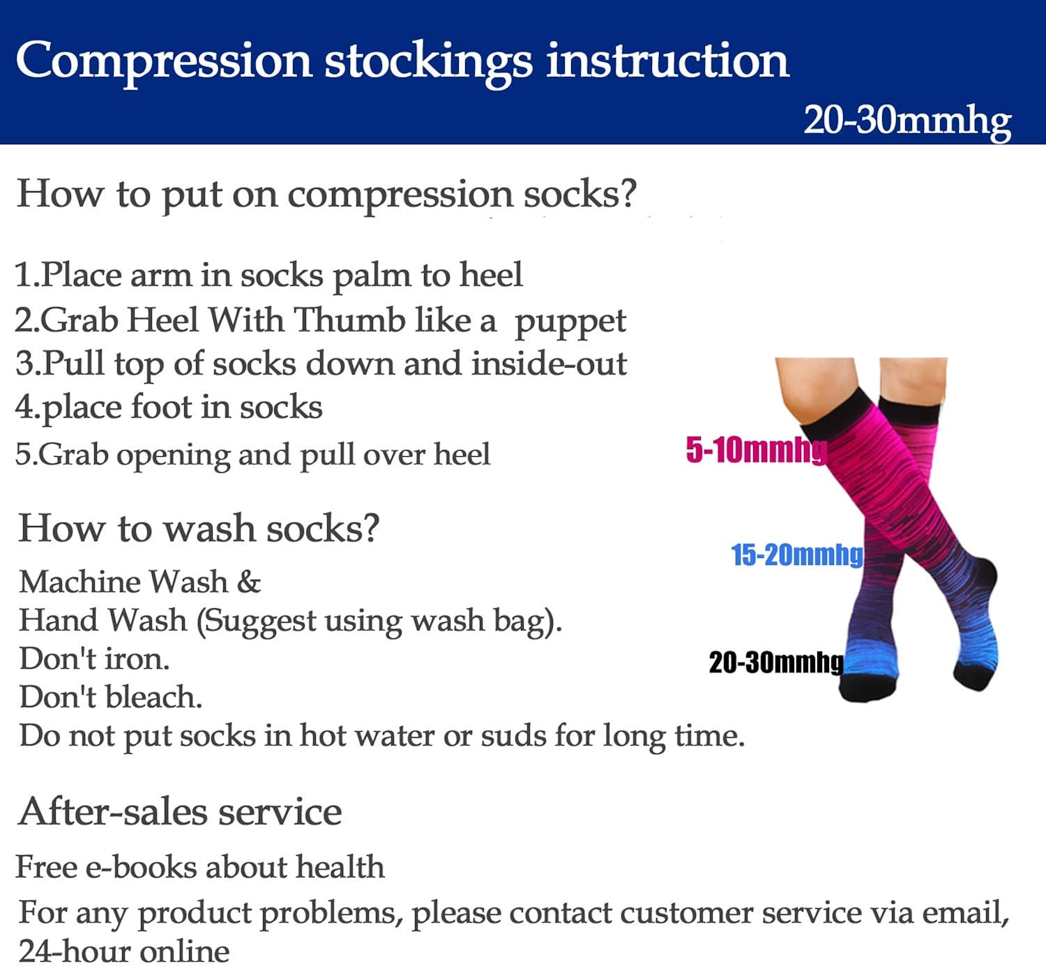 Graduated Medical Compression Socks for Women&Men 20-30mmhg Knee High Sock : Clothing
