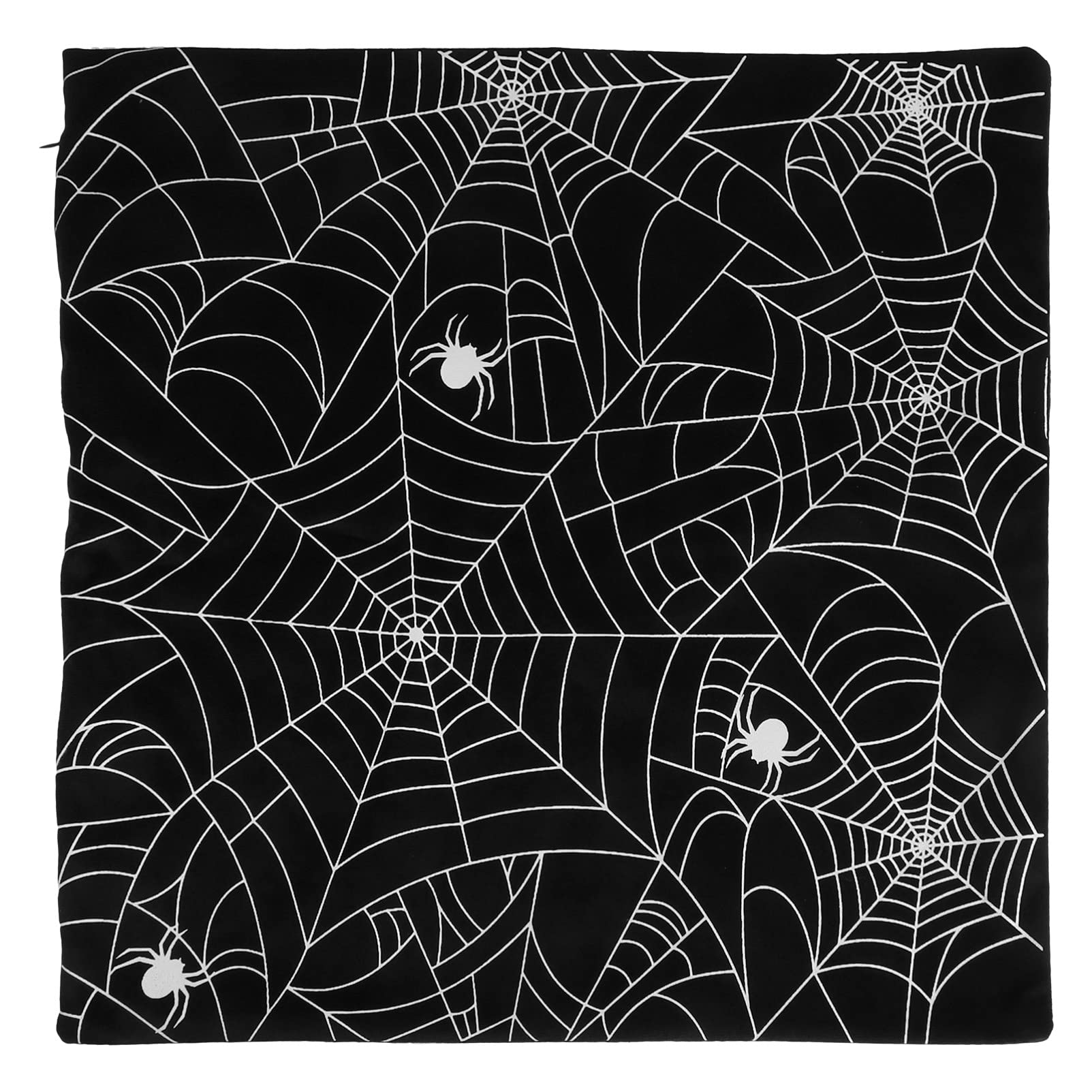 WINOMO Halloween Pillow Cover 18x18inch Spider Web Pattern Square Decorative Pillowcase for Sofa Bedroom Halloween Decoration