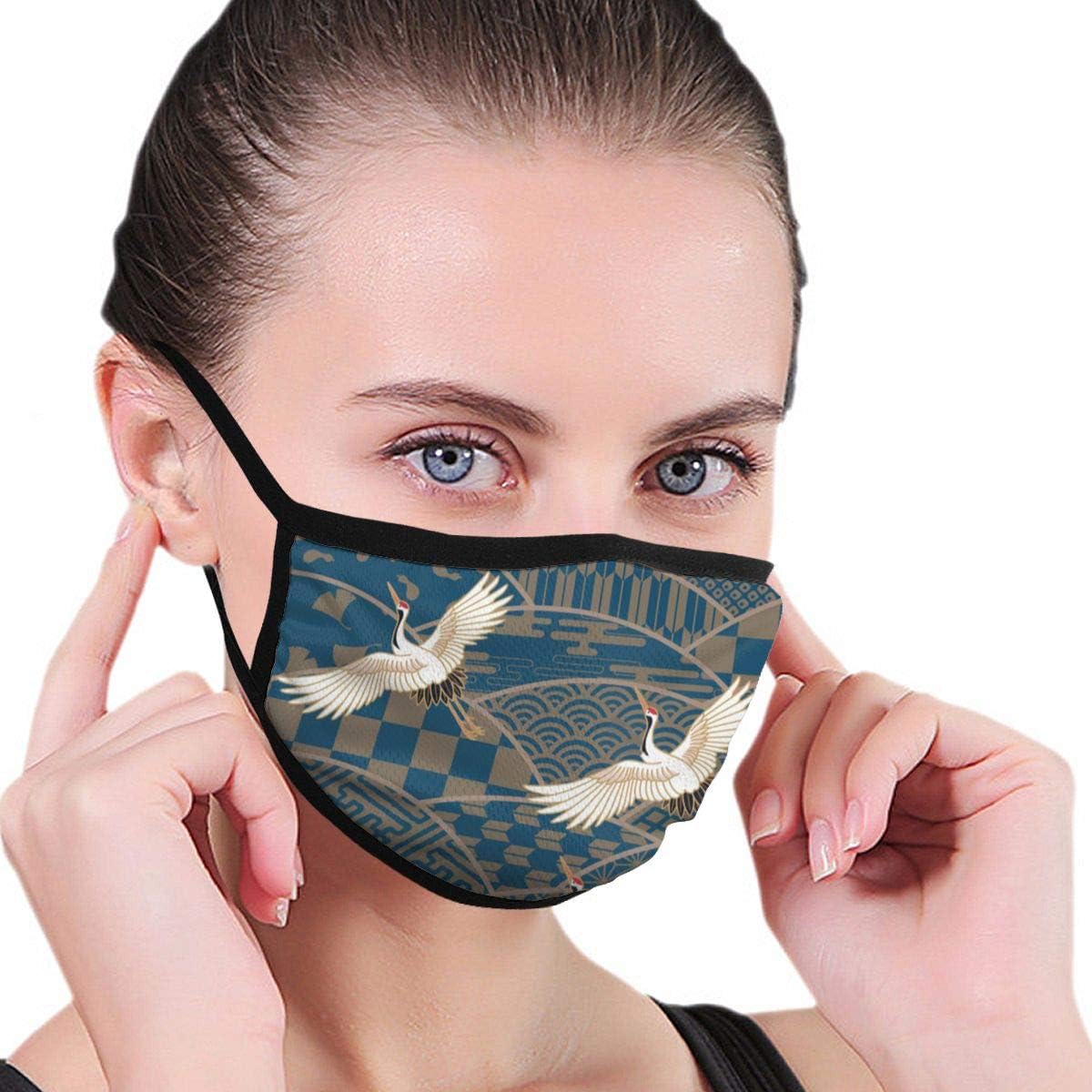 The Three Japanese Traditional Cranes And Multiple Patterned Face Mask Mask