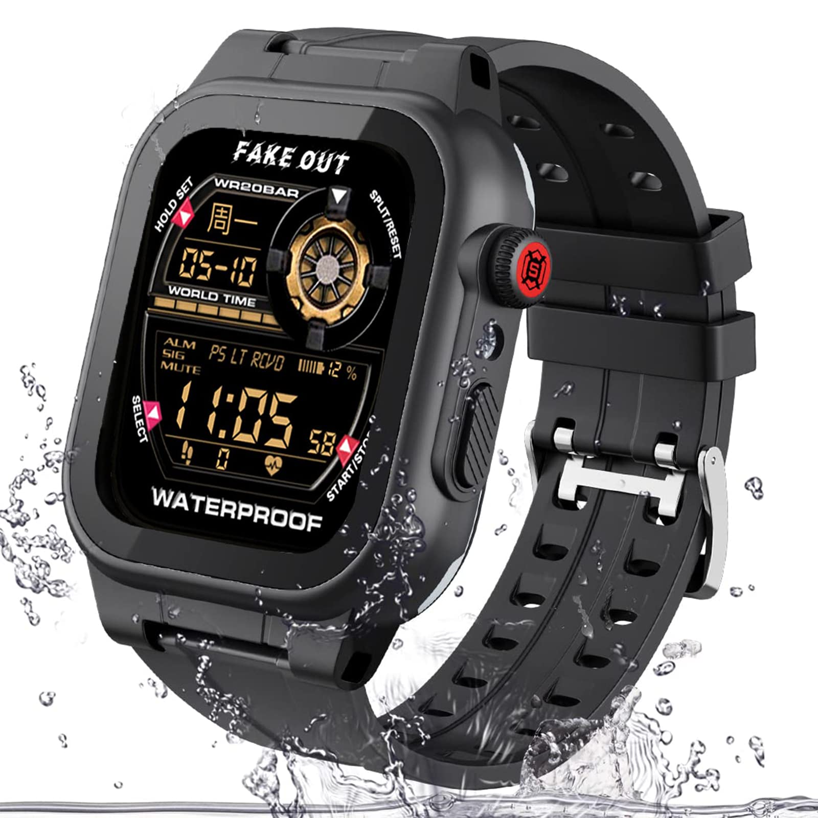 Photo 1 of PEIYUI Waterproof Case for Apple Watch Series 9/8/7 41mm, IP68 Certified Waterproof Shockproof Impact Resistant Apple iWatch Full Body Protective Case with Built-in Screen Protector
