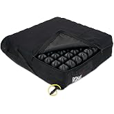 Roho High Profile Wheelchair Cushion 16-17" x 18-19" x 4" &ndash; Inflatable Air Seat Cushion with Adjustable Support, Lightweight Medical Air Cell Design