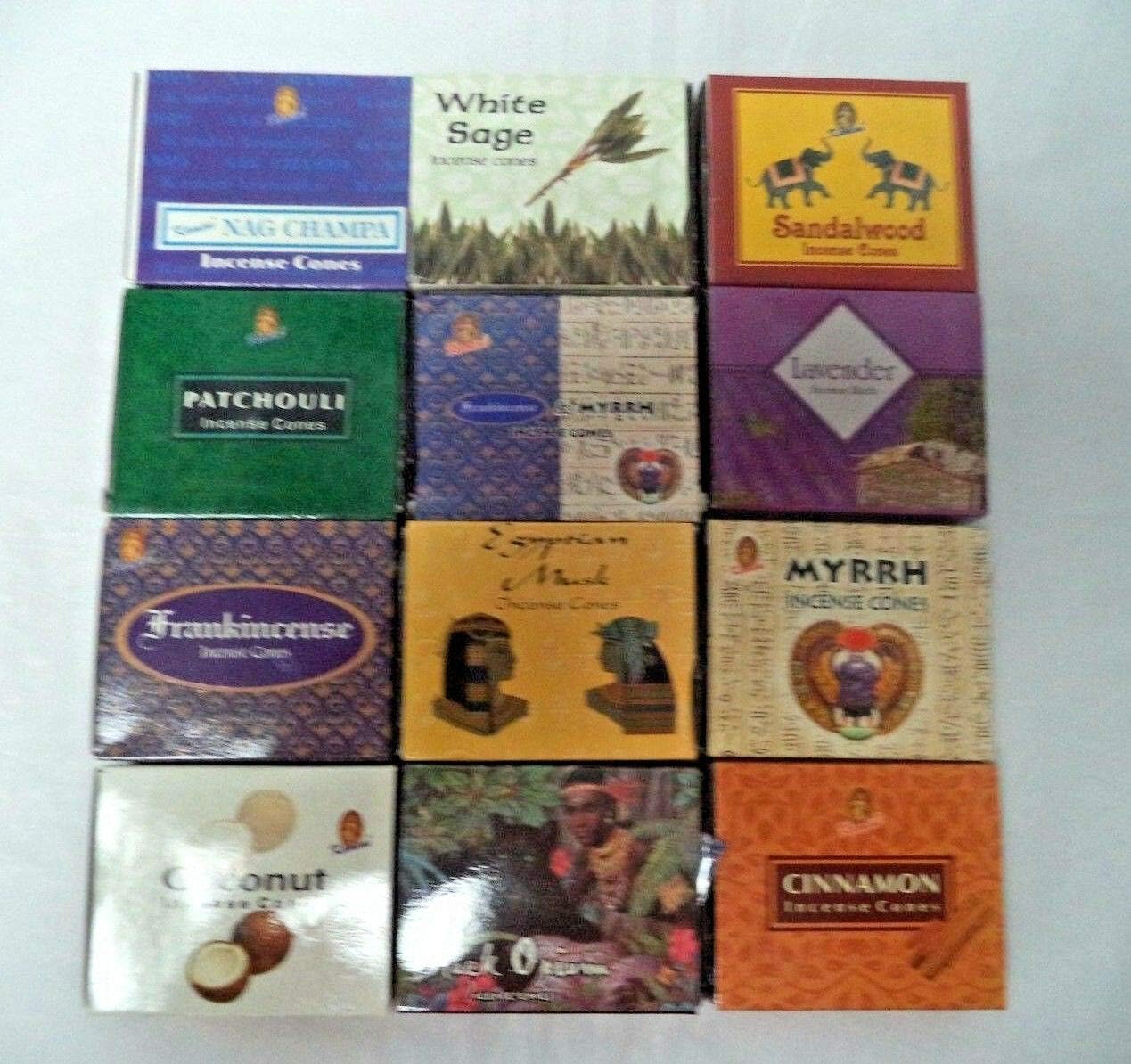 Kamini Variety Pack Incense Cones, Mixed Lot 12 x 10 Cone 120 Total