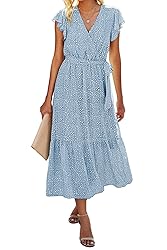 BTFBM Women Summer Bohemian Floral Casual Wrap V