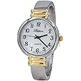 Blekon Original Mother of Pearl Cuff Bracelet Watch for Women with 31mm case Japanese Quartz Movement Metal hinged Bangle Style Cuff Wrist Watch for Ladies…