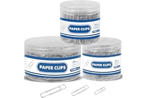 BAINGESK 1800 Paper Clips Assorted Sizes Large, Medium and Small, Durable and Rustproof, Paperclips for Office School and Personal Use, Office Supplies Document Organizing (50mm, 33mm, 28mm) (Silver)